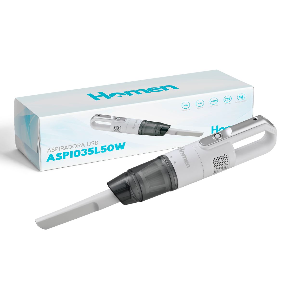HOMEN - Aspiradora inalámbrica Recargable 2 en 1 de 7.4v y 50w Usb-C Homen