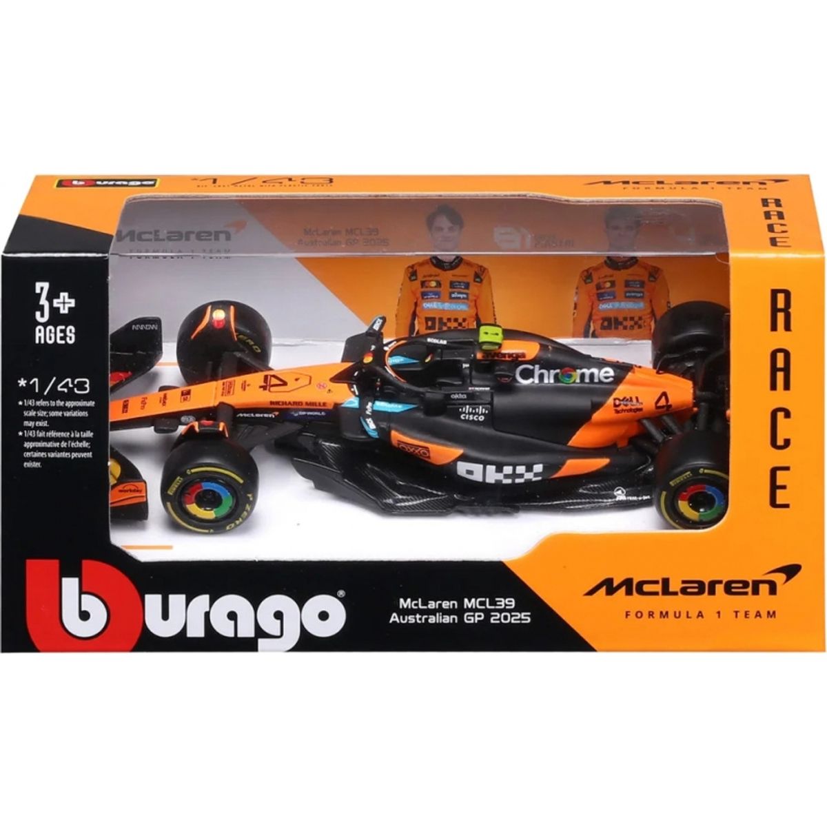BBURAGO BURAGO 38249 1-43 RACE FORMULA MCLAREN MCL39 W HELMET ( 2025 ...