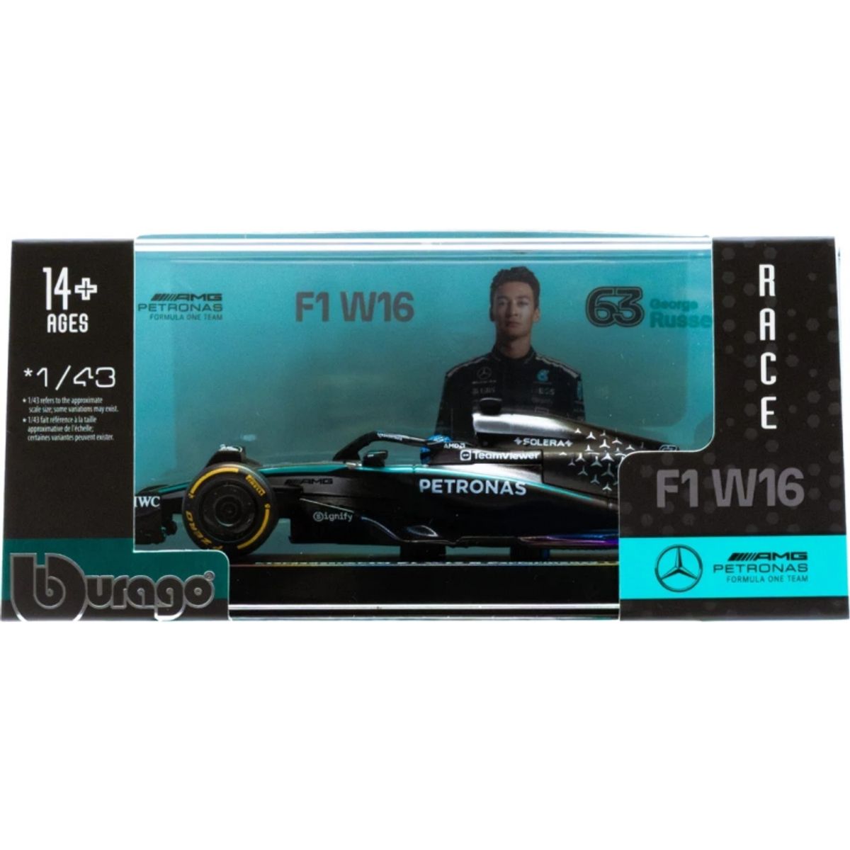 BBURAGO - BURAGO 38238 1-43 RACE FORMULA MERCEDES AMG W16 W HELMET (