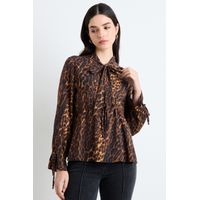 Blusas Manga Larga Mujer Café