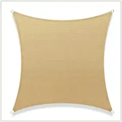 NOVADO - Toldo Vela Rectangular Malla 5x6 Beige Sombra Techo Patio