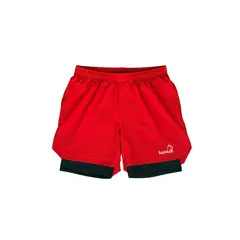 KONKO ACTIVE - Short Deportivo Hombre Con Calza 2 en 1 Hyperflex Red Konko