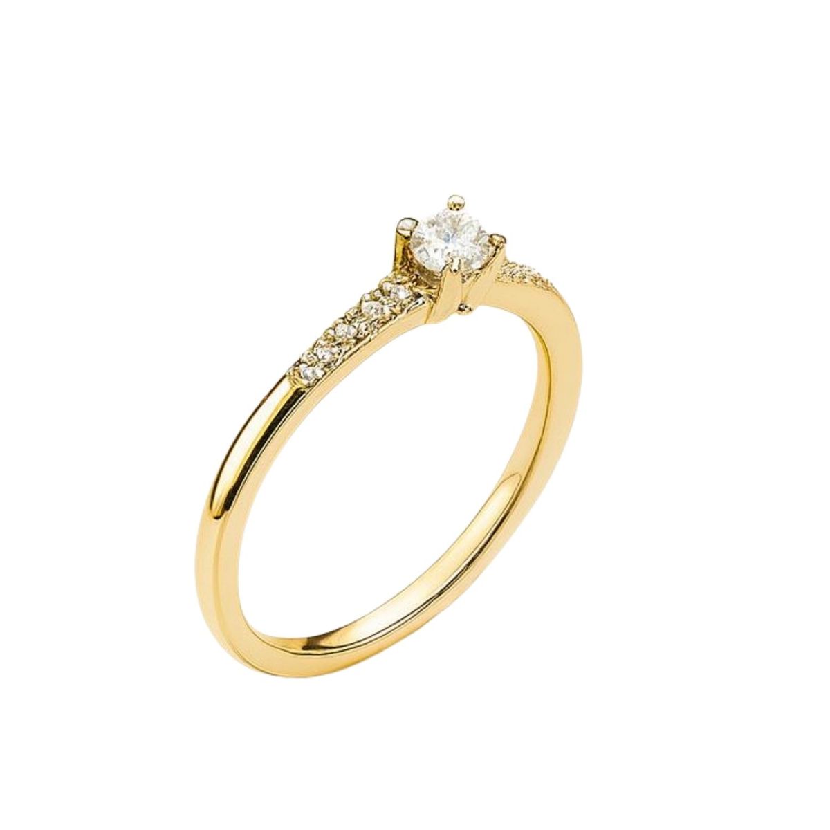JB JOYAS BARON - Anillo Oro Amarillo 18kt Circonita-Central 3MM