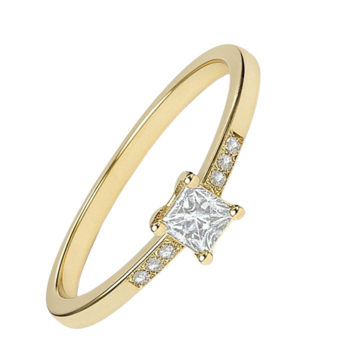 JB JOYAS BARON - Anillo Oro Amarillo 18kt Circonita-Central 3MM