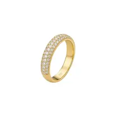 JB JOYAS BARON - Anillo Oro Amarillo 18kt Circonita Bold Cuatro Rieles