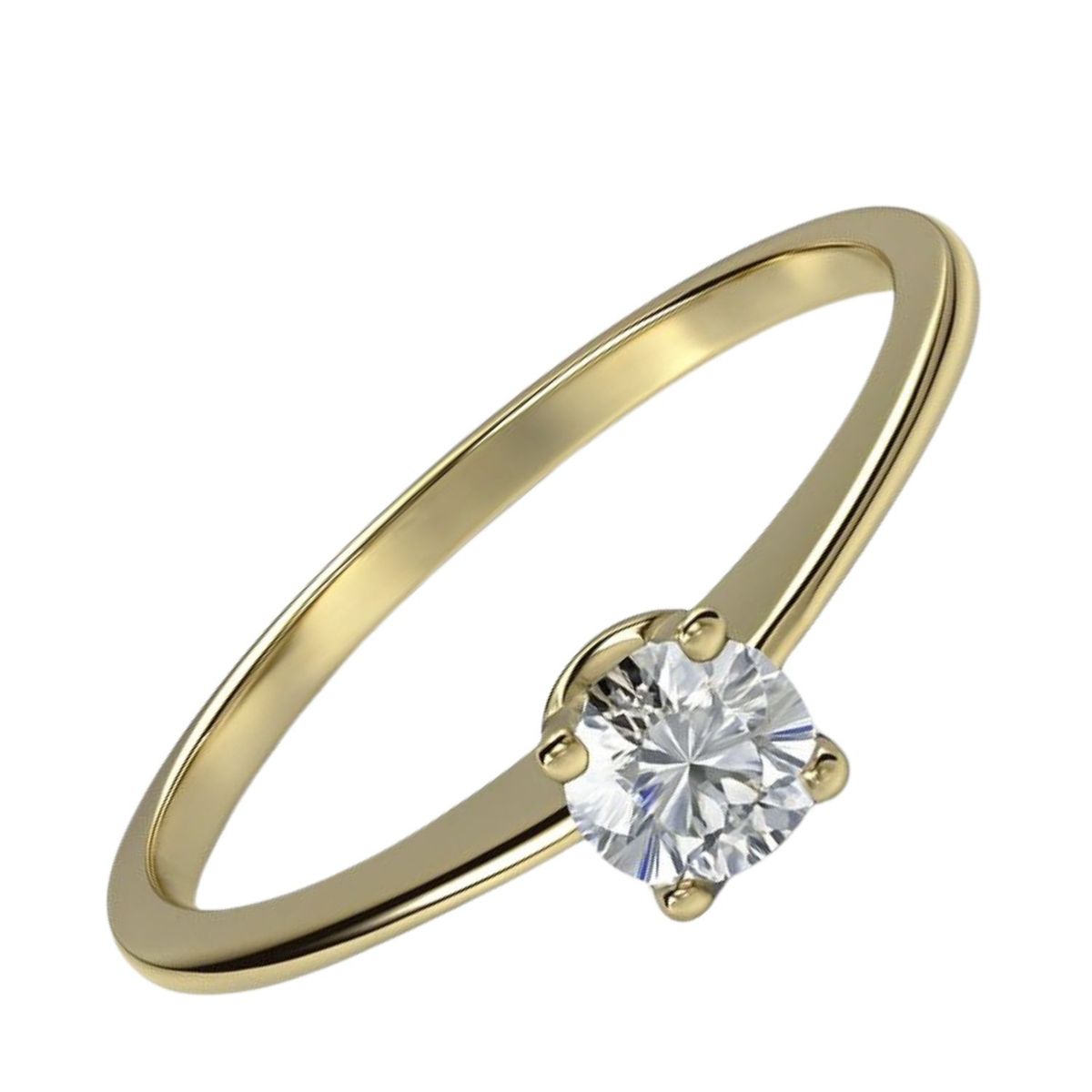 JB JOYAS BARON - Anillo Oro Amarillo 18kt Solitario Circonita 6 Grifas