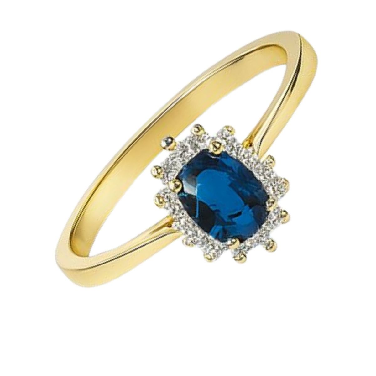 JB JOYAS BARON - Anillo Oro Amarillo 18kt Circonita-Zafiro