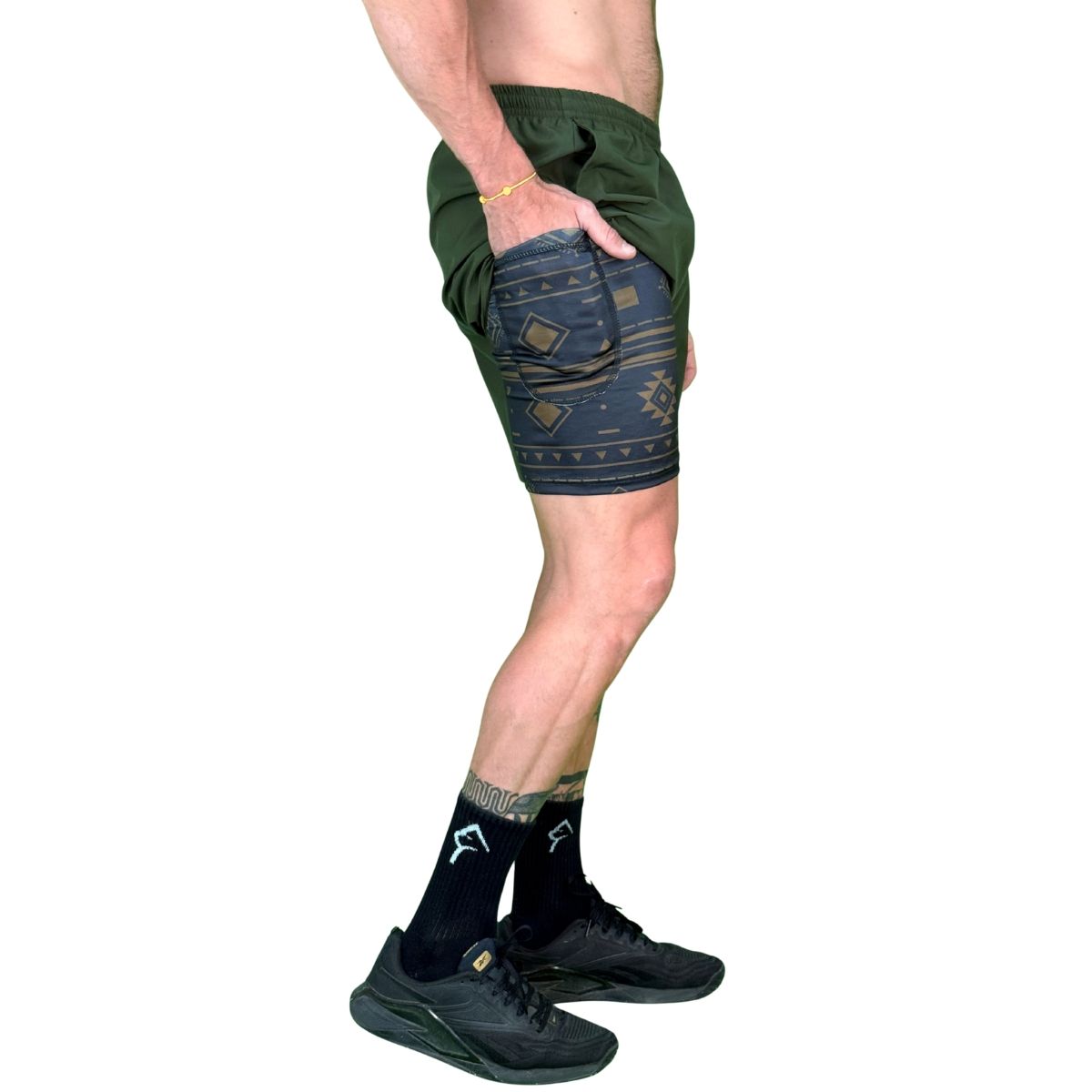 KONKO ACTIVE - Short Deportivo Hombre Con Calza 2 en 1 Hyperflex Nomad Konko