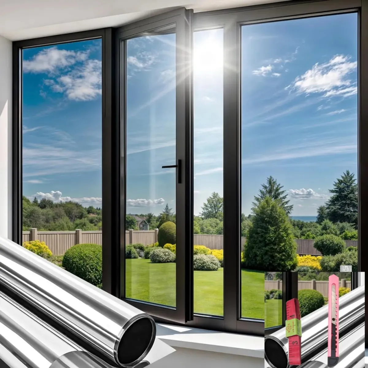 CEGRU - Vinilos Para Ventanas Con Efecto Espejo Lámina 6m1m