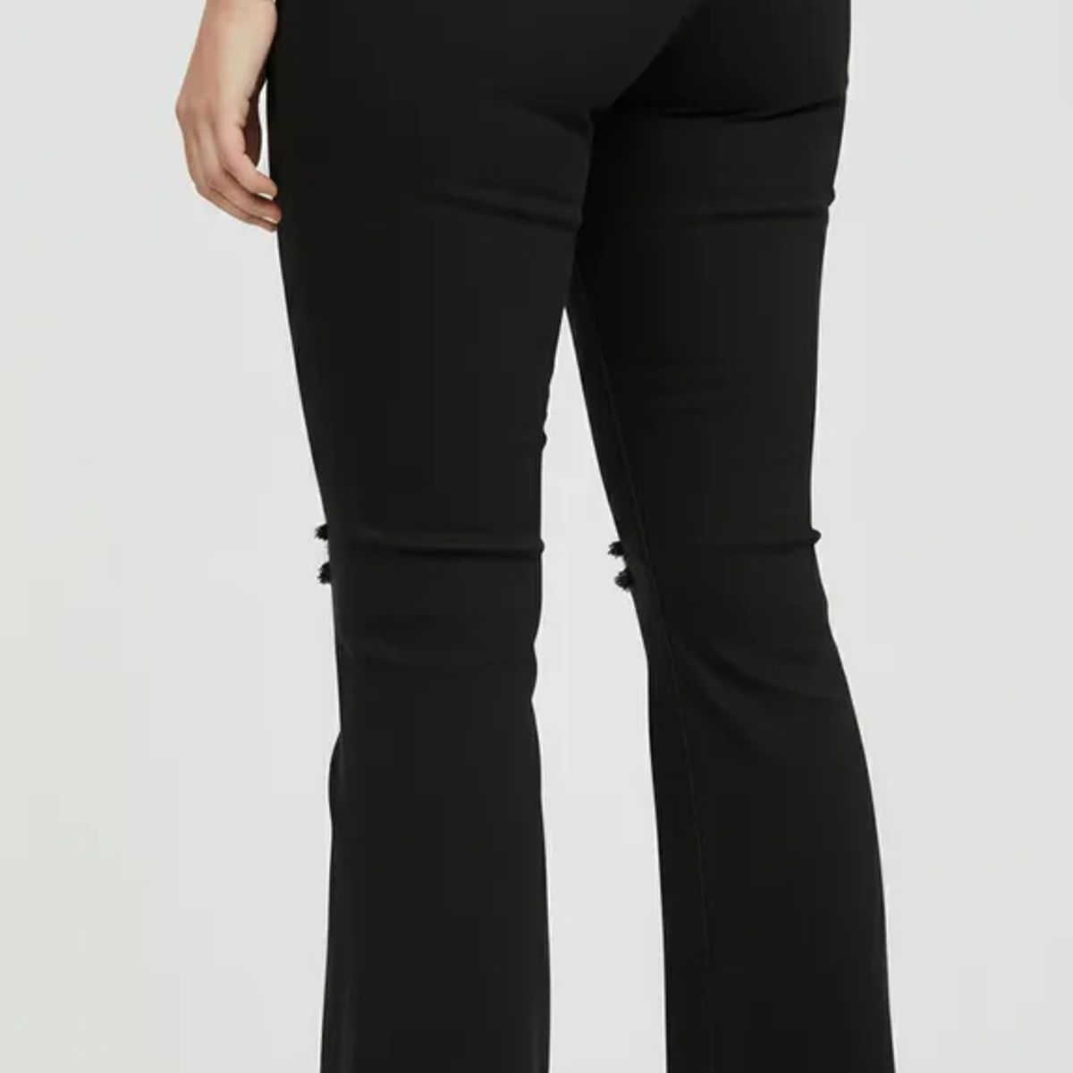 BOVINITA - Jeans Mujer Bota Campana Rotos Tiro Alto Negro Casual