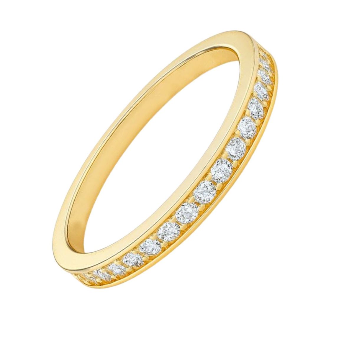 JB JOYAS BARON - Anillo Oro Amarillo 18kt Riel-Infinito Circonita