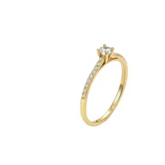 JB JOYAS BARON - Anillo Oro Amarillo 18kt Circonitas- Central 3MM