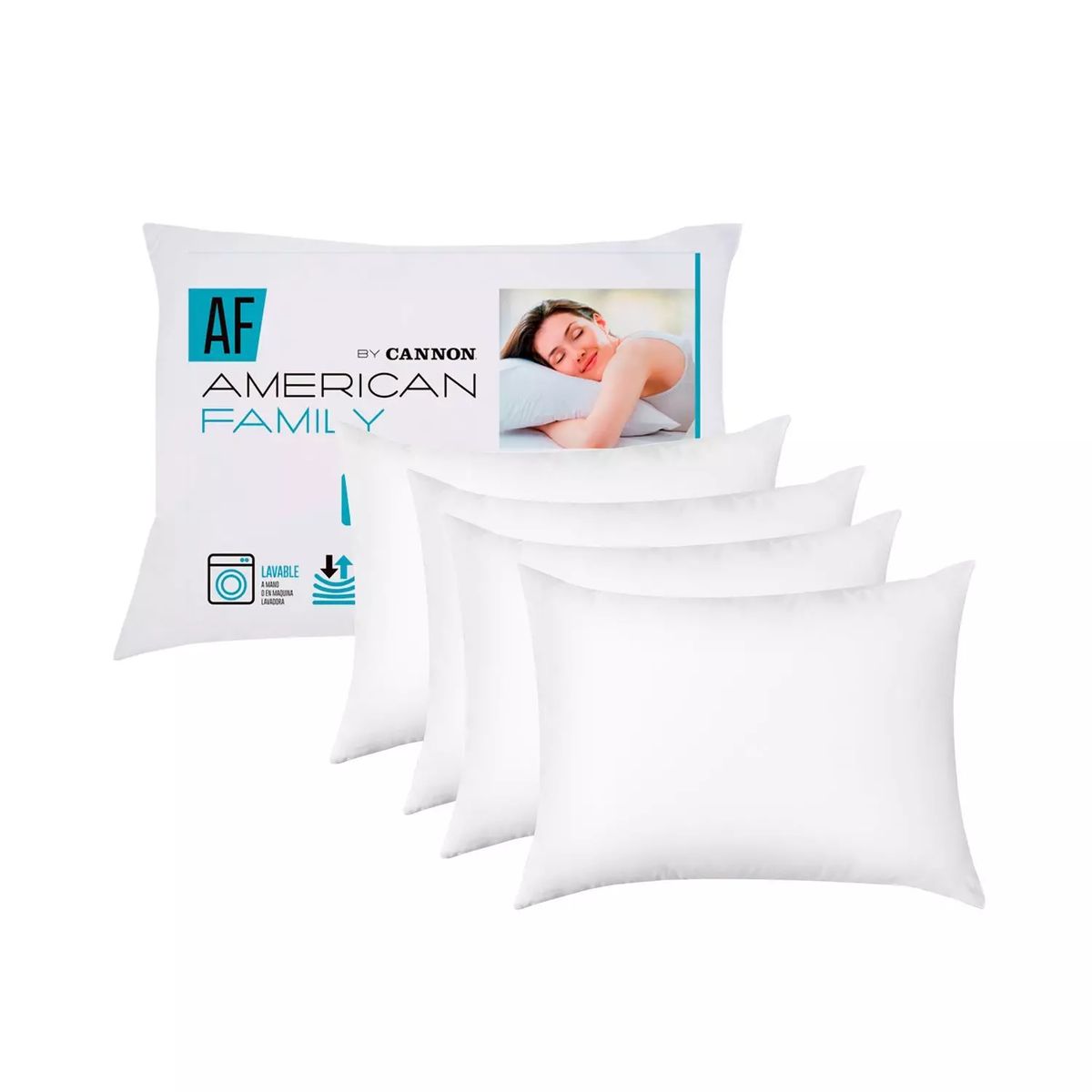 CANNON - Almohadas Cannon American Family 50x70cm Set Pack 4 Unidades