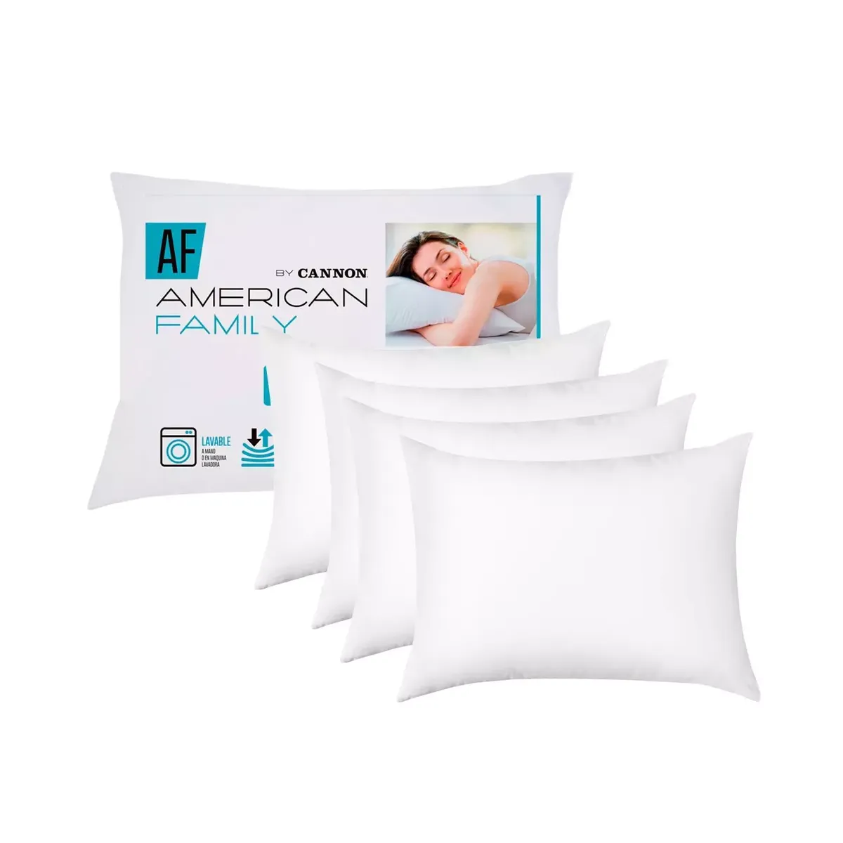 CANNON - Almohadas Cannon American Family 50x70cm Set Pack 4 Unidades