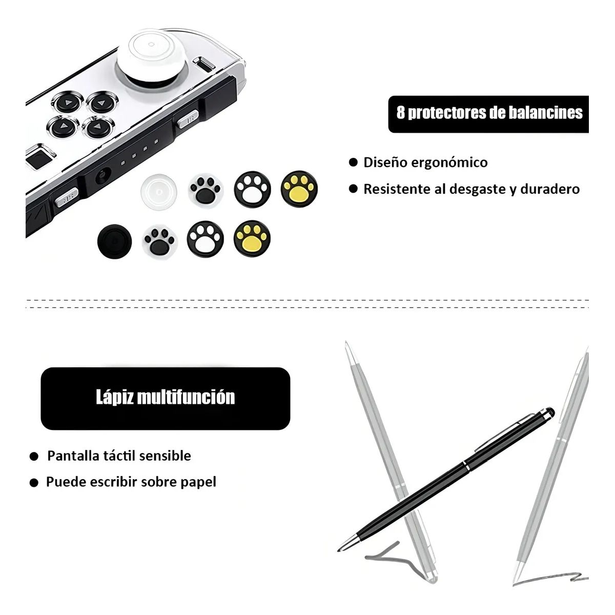GENERICO - Estuche 24 en 1 para Nintendo Switch Oled Con Lápiz Capacitivo Color Negro
