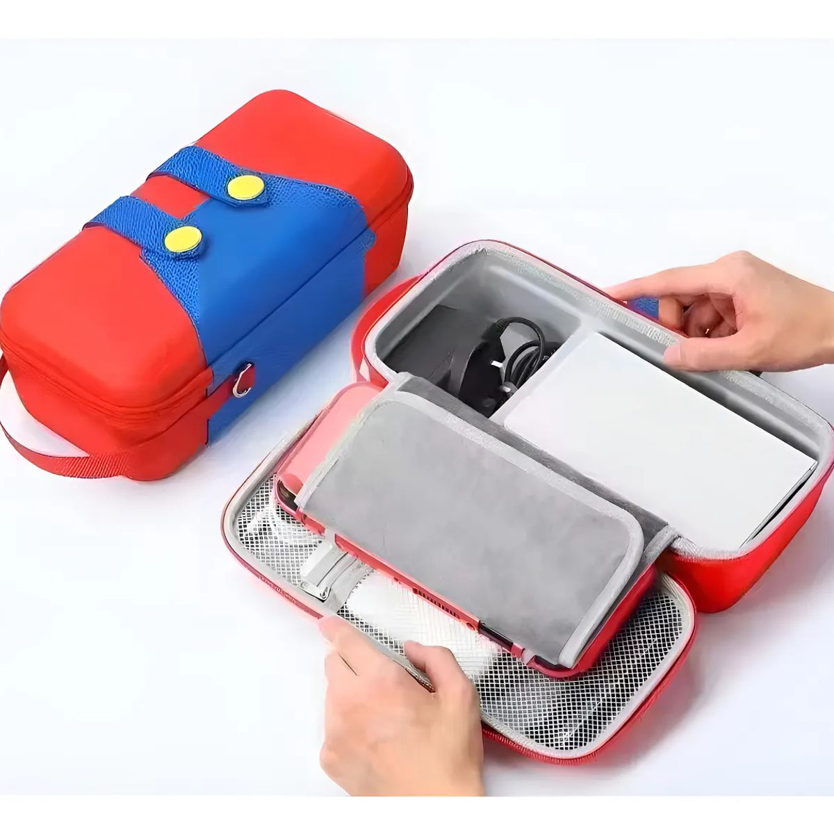 GENERICO - Estuche 24 en 1 para Nintendo Switch Oled Con Lápiz Capacitivo Hoso Color Rojo
