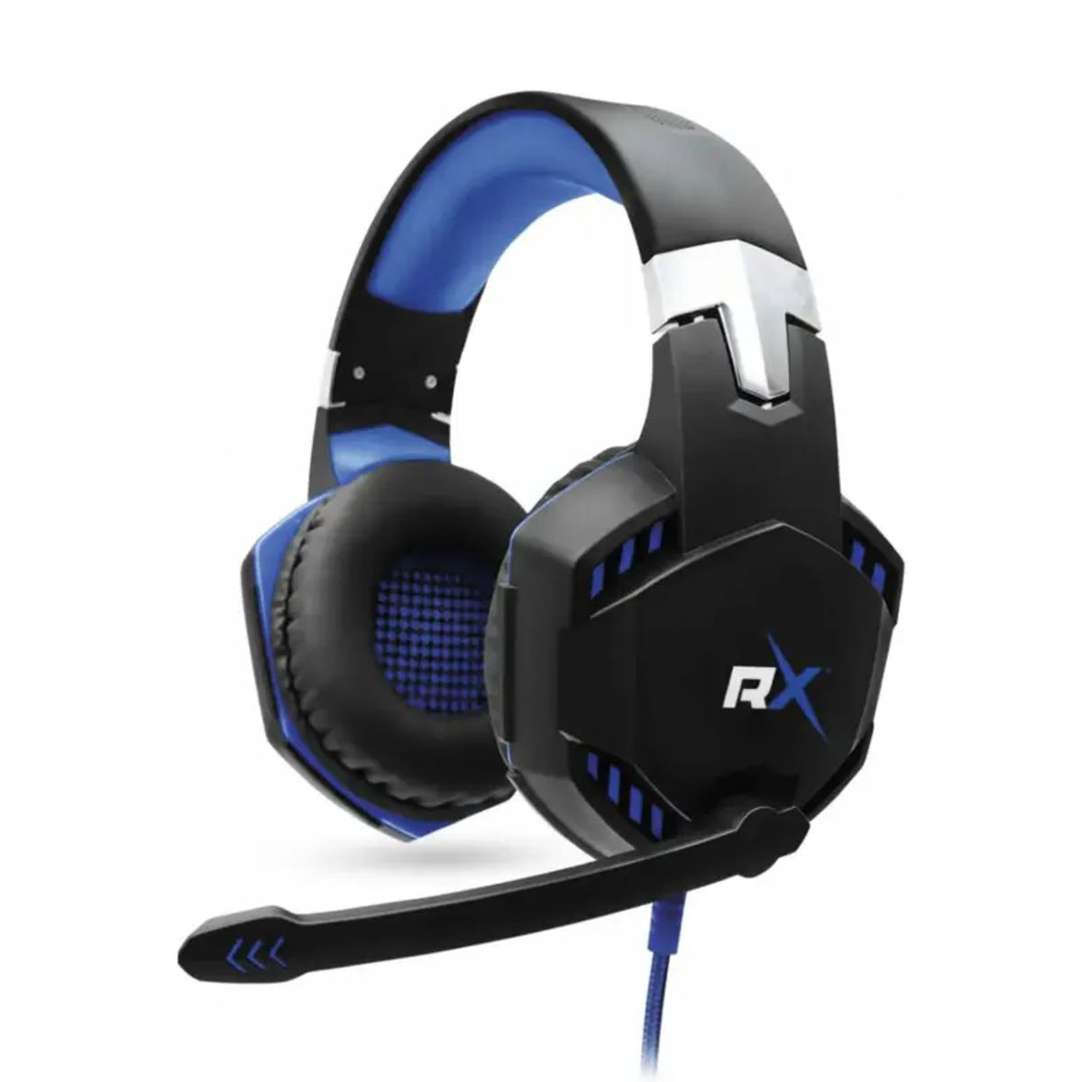REPTILEX - Audífono Gamer Reptilex RX0014BL Azul 35mm USB  Mic LED