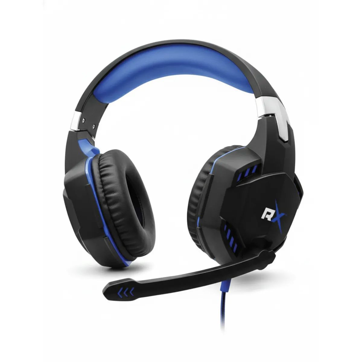 REPTILEX - Audífono Gamer Reptilex RX0014BL Azul 35mm USB  Mic LED