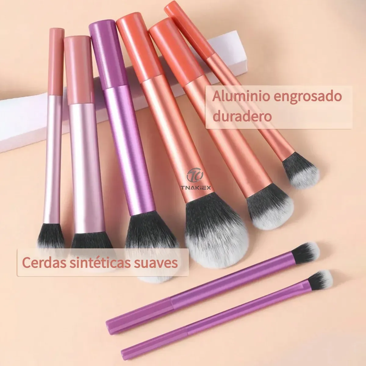 GENERICO - 11pzs Brochas De Maquillaje Base Profesional Kit Con Esponja Rosa