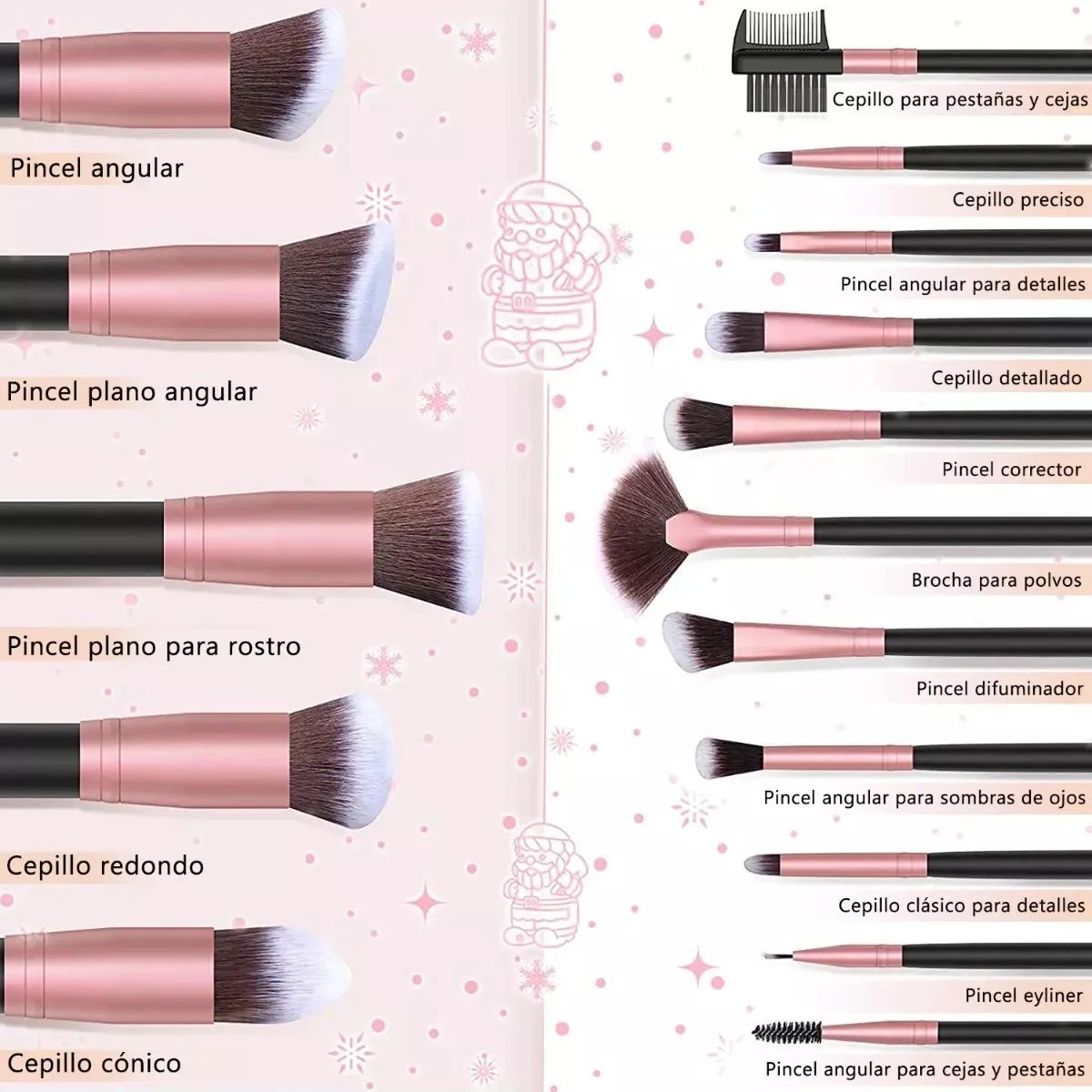 GENERICO - 21pzs Brochas De Maquillaje Base Profesional Kit Con Esponja