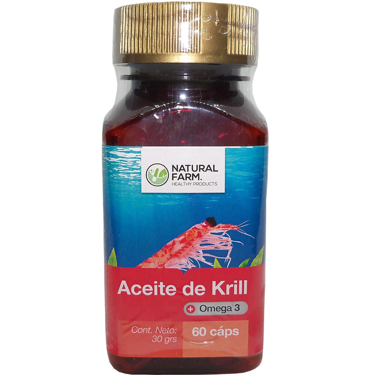 NATURAL FARM - Aceite De Krill 250mg + Omega 3 60 Caps Blandas Liquido