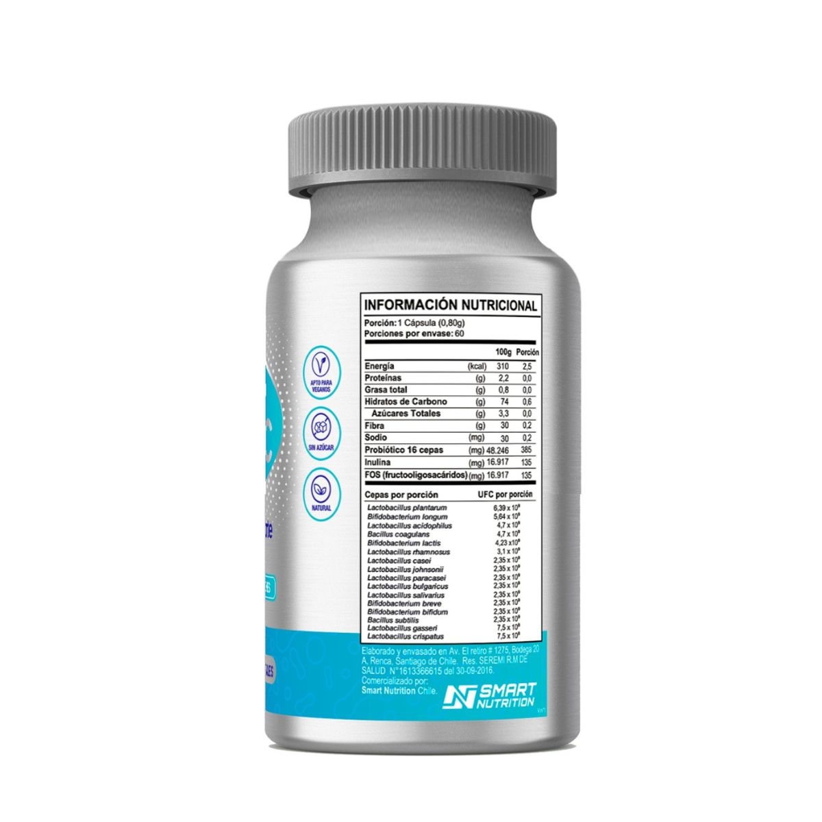 GENERICO - Probióticos Premium, 16 cepas probióticas – 50 billones UFC