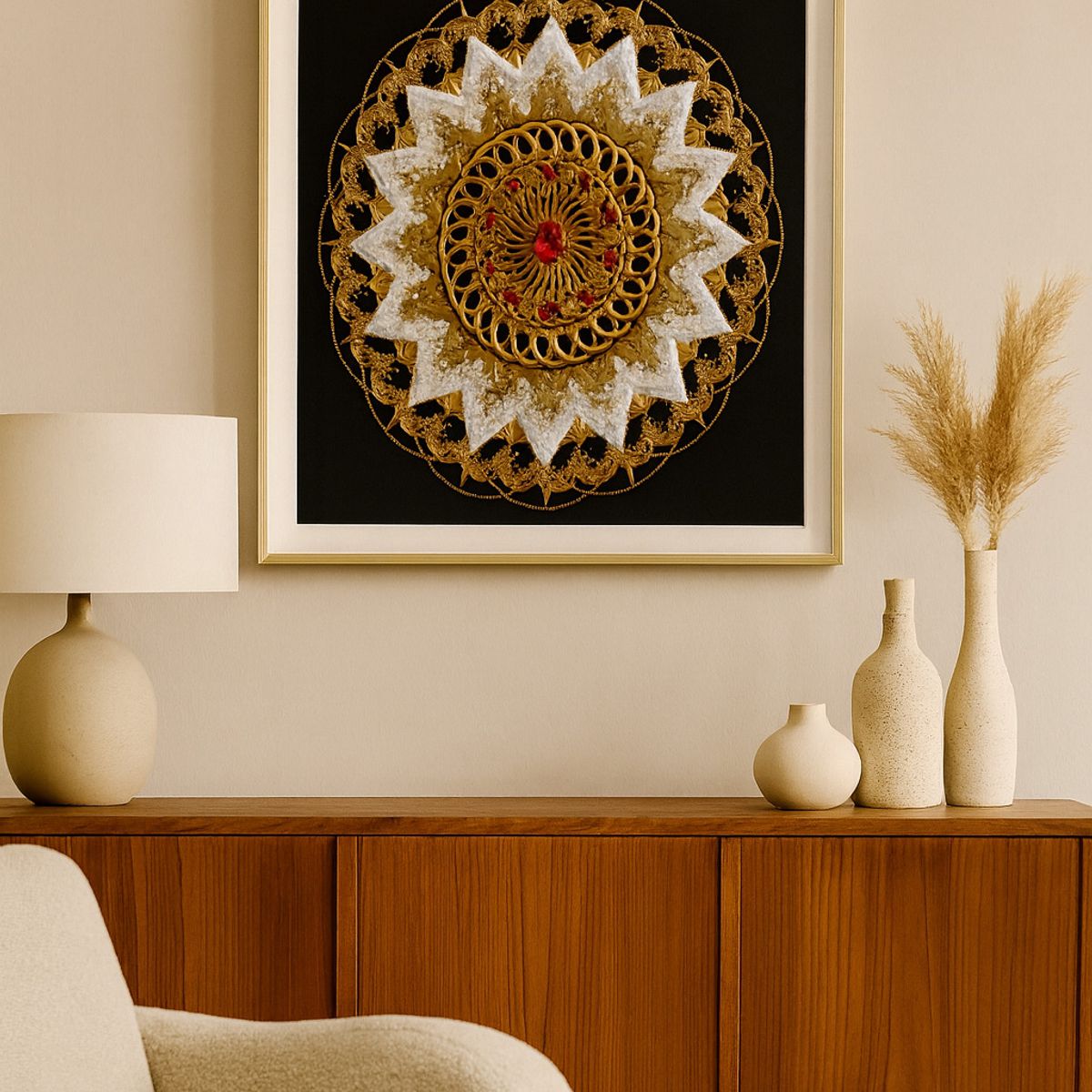 GENERICO - Cuadro con Diseño Mandala en Relieve 50x50cm