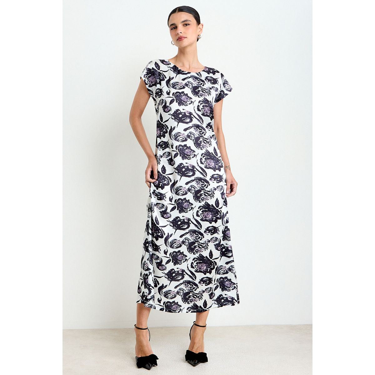ASH - Vestido Largo Print Mujer Negro Ash