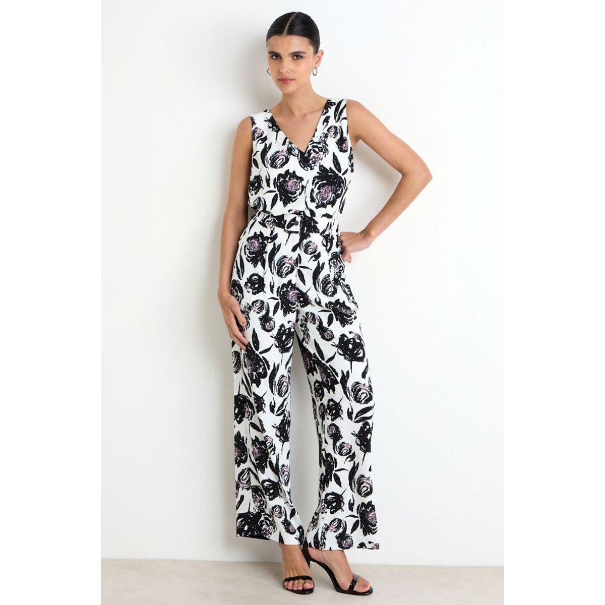 ASH - Pantalon Palazzo Fantasia Mujer Negro Ash