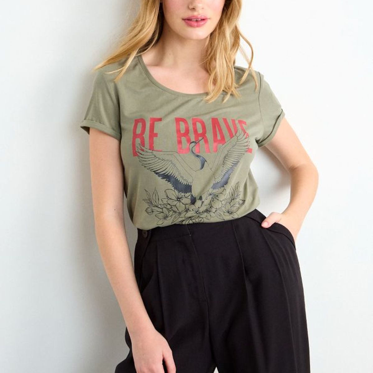 IO - Polera Estampada Mujer Verde Io