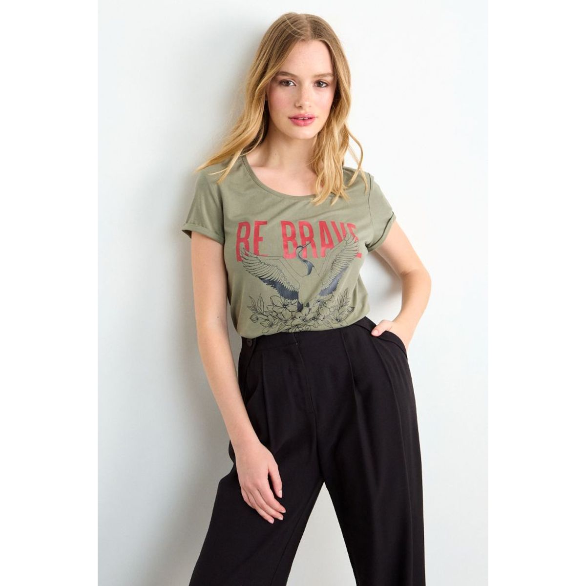 IO - Polera Estampada Mujer Verde Io