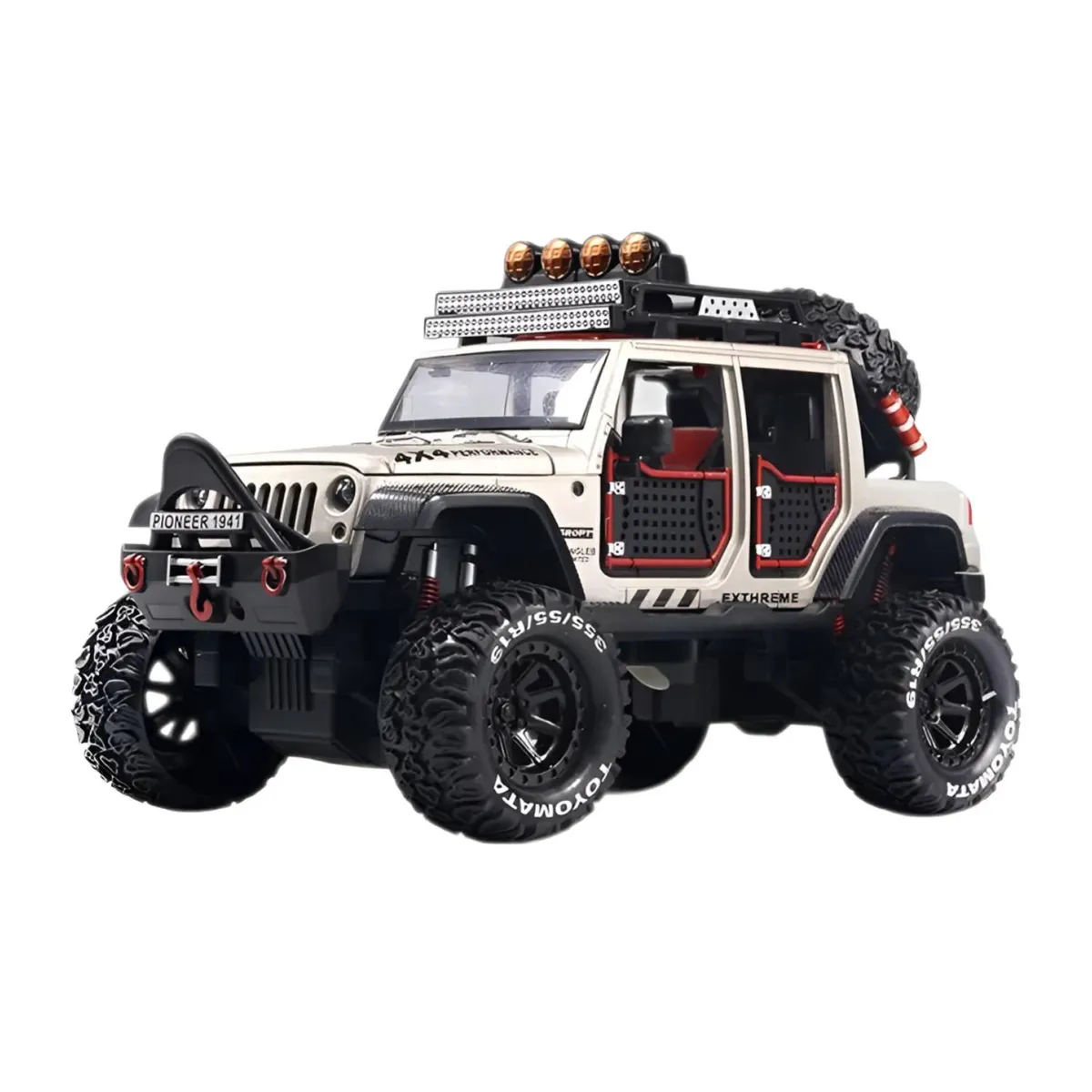 GENERICO - Juguete Auto Jeep Wrangler A Escala 124 Blanco Infnatil