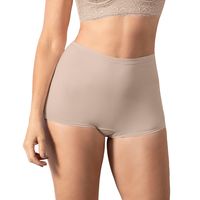 Bóxer tiro alto en tela lisa 72321 Café Claro