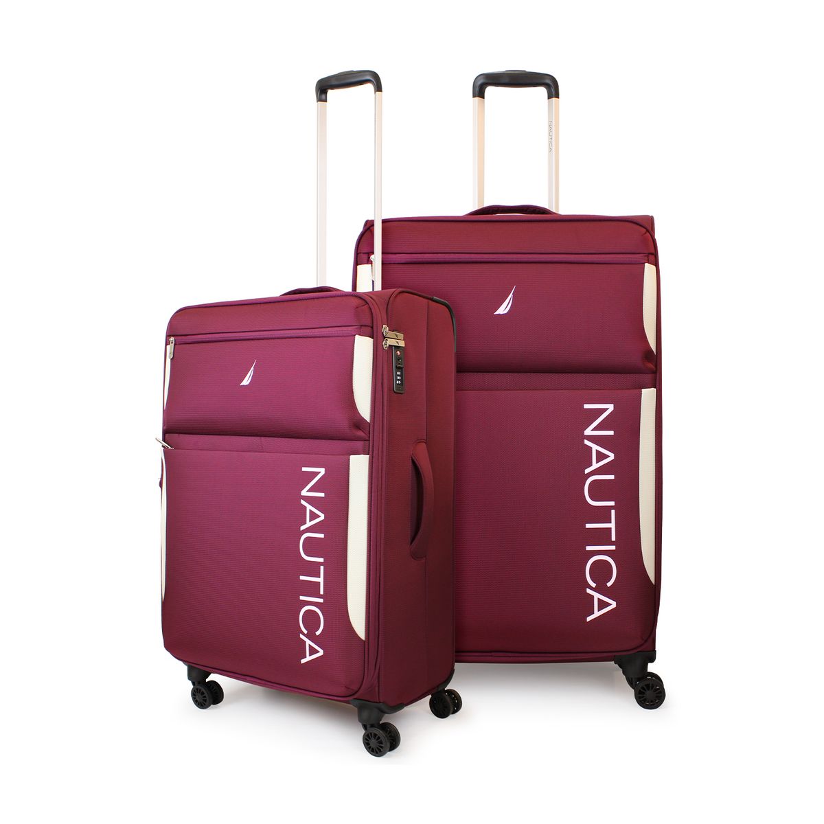 NAUTICA - Pack 2 maletas blanda de tela M+L Nautica Marbella 20k y 23k burdeo