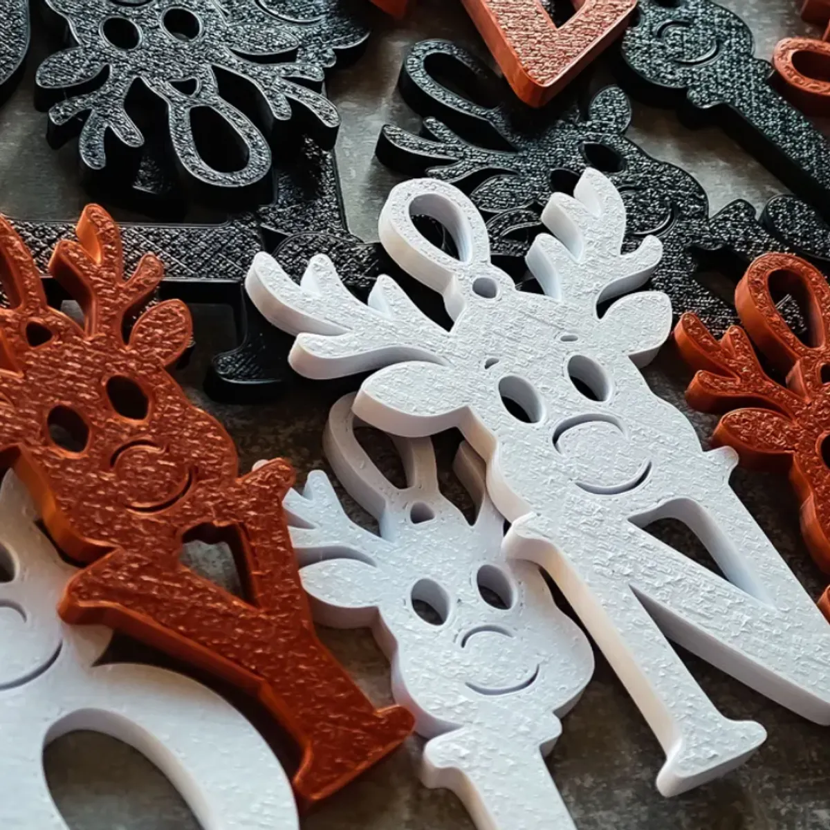 GENERICO - Adornos navideños Abecedario - Diseño Alce letras A-Z