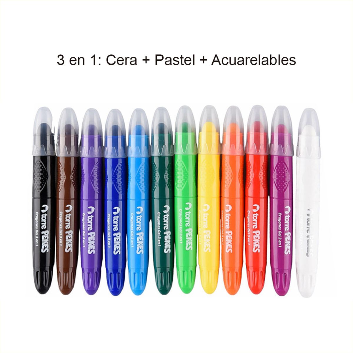 TORRE - Crayones Gel 3 En 1 Pekes Torre 12uds
