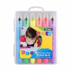 TORRE - Crayones Gel 3 En 1 Neón Pekes 6 uds