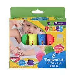 TORRE - Témpera en Tubo y Pincel Neón Pekes 6uds