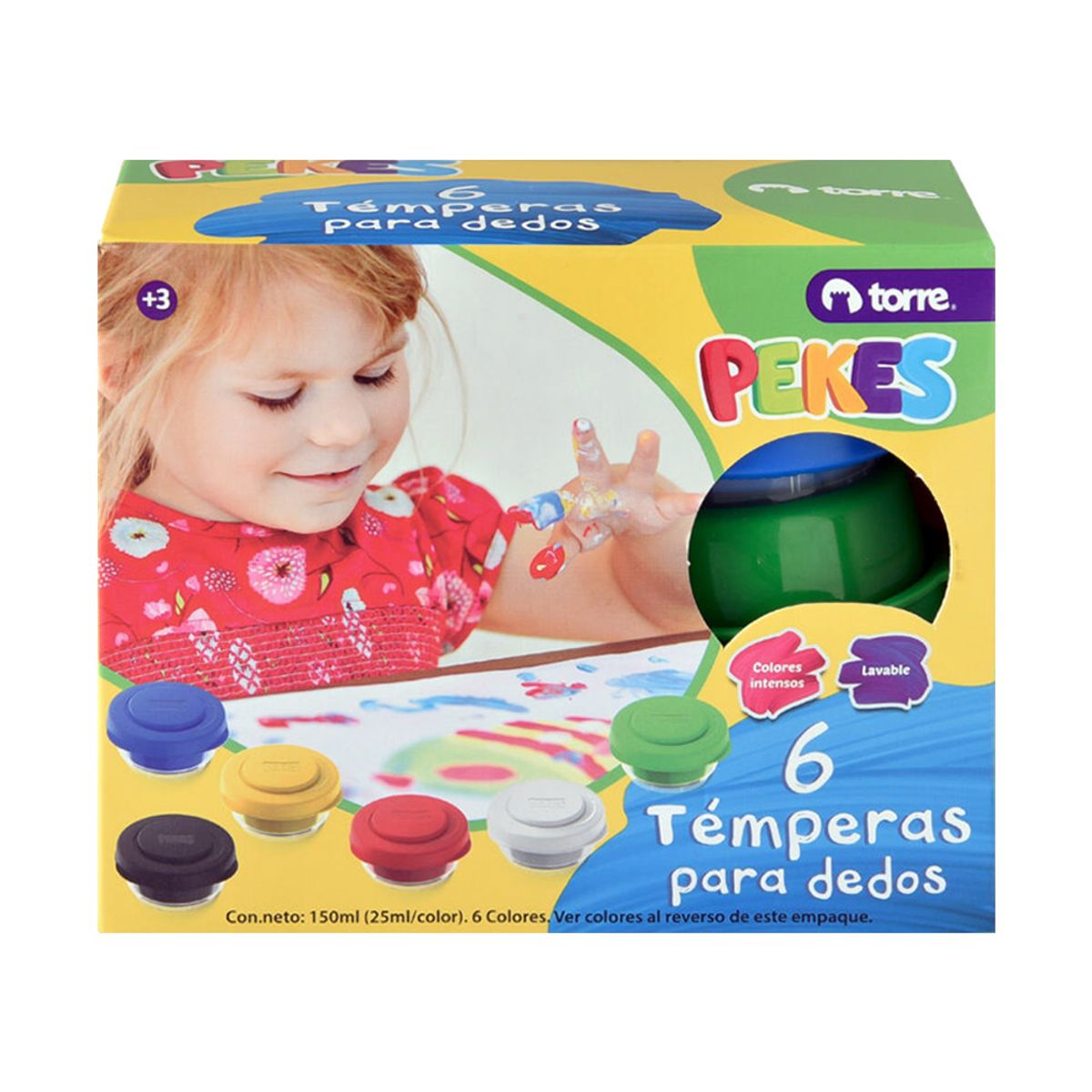 TORRE - Témpera para Dedos Pekes Torre 6uds