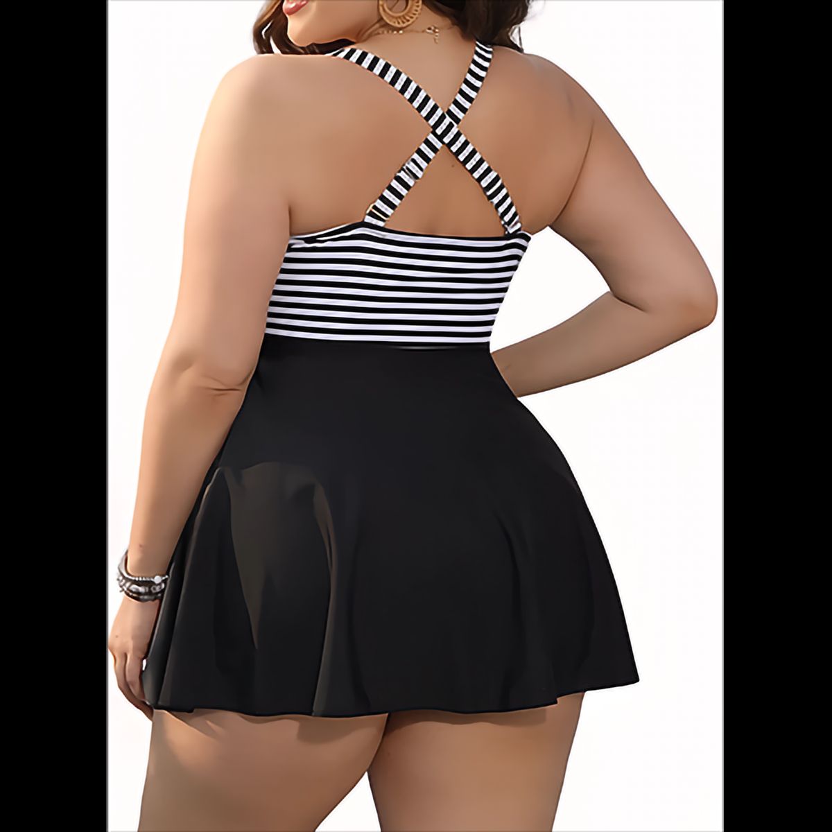 HIPSY SWIMWEAR - Tankini Mujer short Vestido líneas Lorde Hipsy