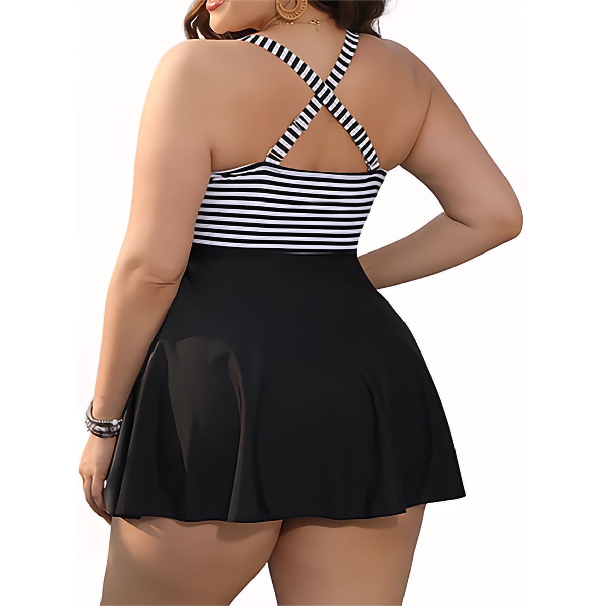 HIPSY SWIMWEAR - Tankini Mujer short Vestido líneas Lorde Hipsy
