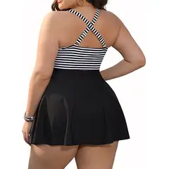 HIPSY SWIMWEAR - Tankini Mujer short Vestido líneas Lorde Hipsy