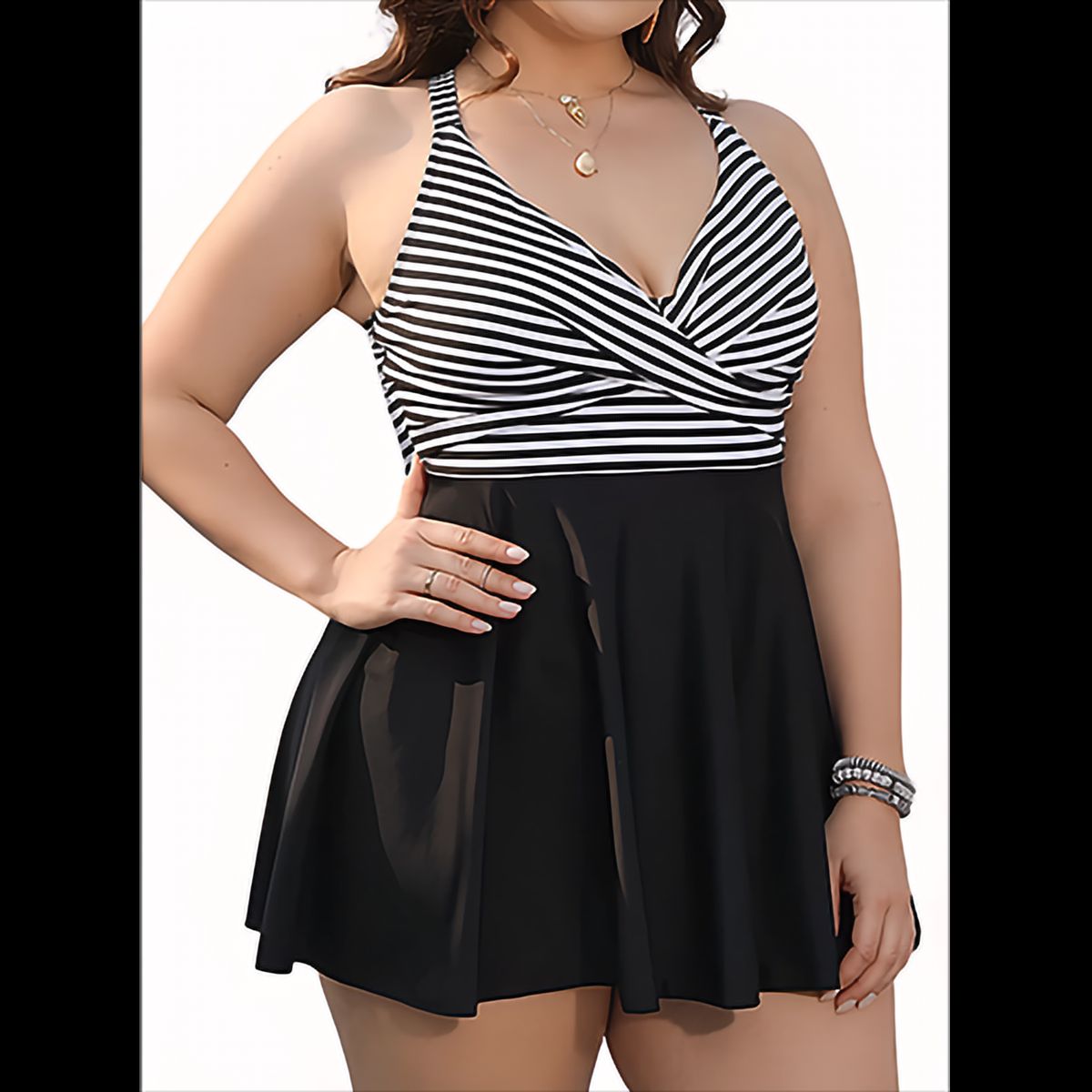 HIPSY SWIMWEAR - Tankini Mujer short Vestido líneas Lorde Hipsy