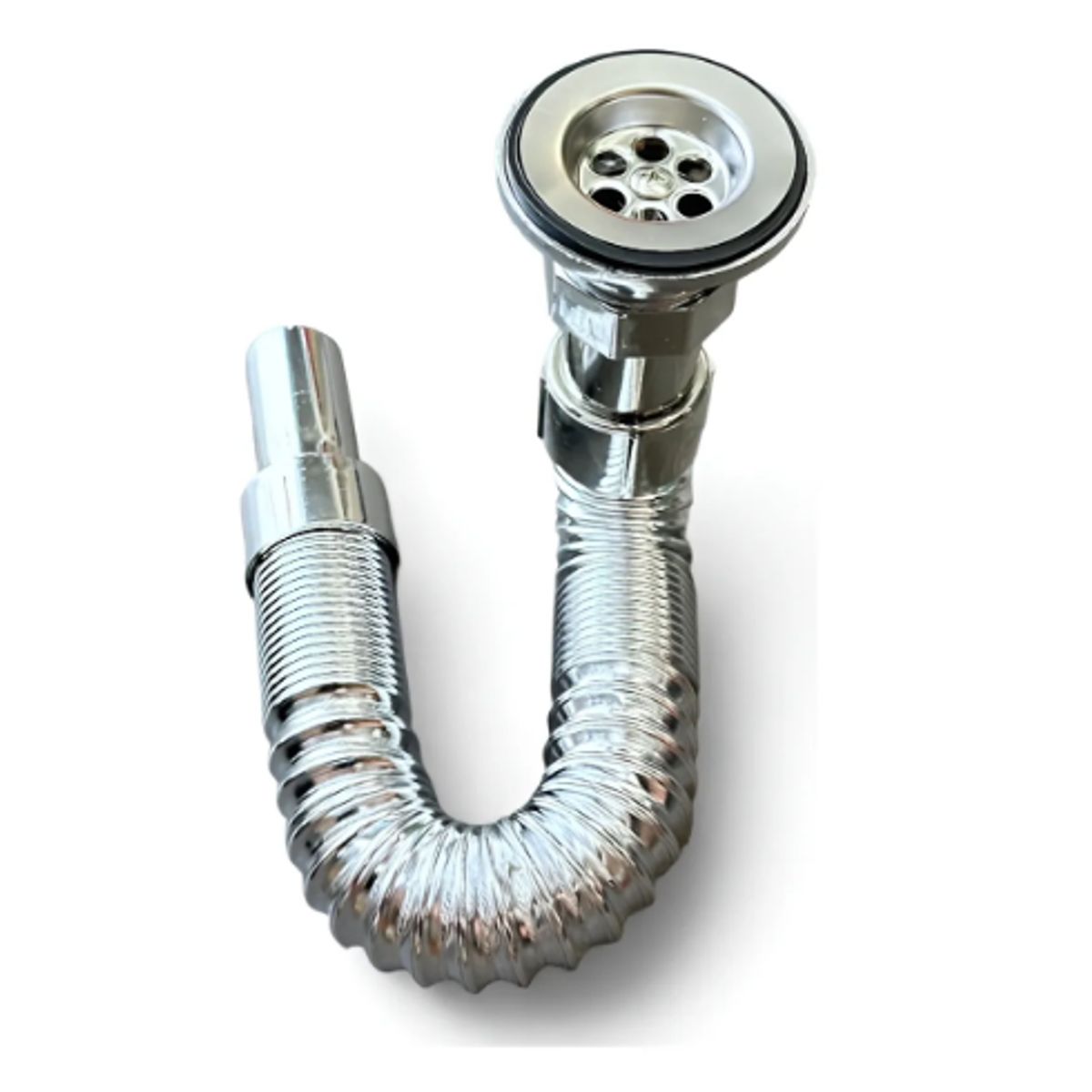 GENERICO - Sifón Desagüe Corrugado Cromado Para Lavaplatos