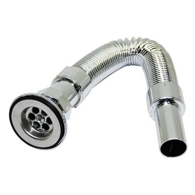 Imagen 2 del producto Sifón Desagüe Corrugado Cromado Para Lavaplatos