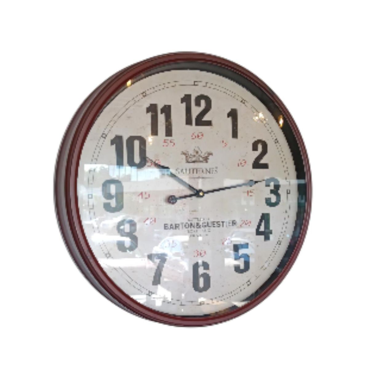 RELOJ DE PARED  VINTAGE BURDEO 50 CM METAL, marca GENERICO - Foto Principal