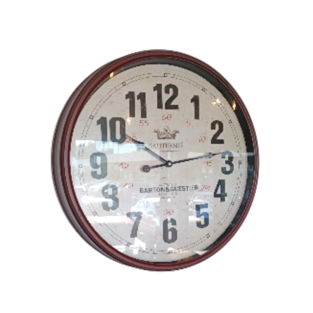 RELOJ DE PARED  VINTAGE BURDEO 50 CM METAL, marca GENERICO - Foto Principal