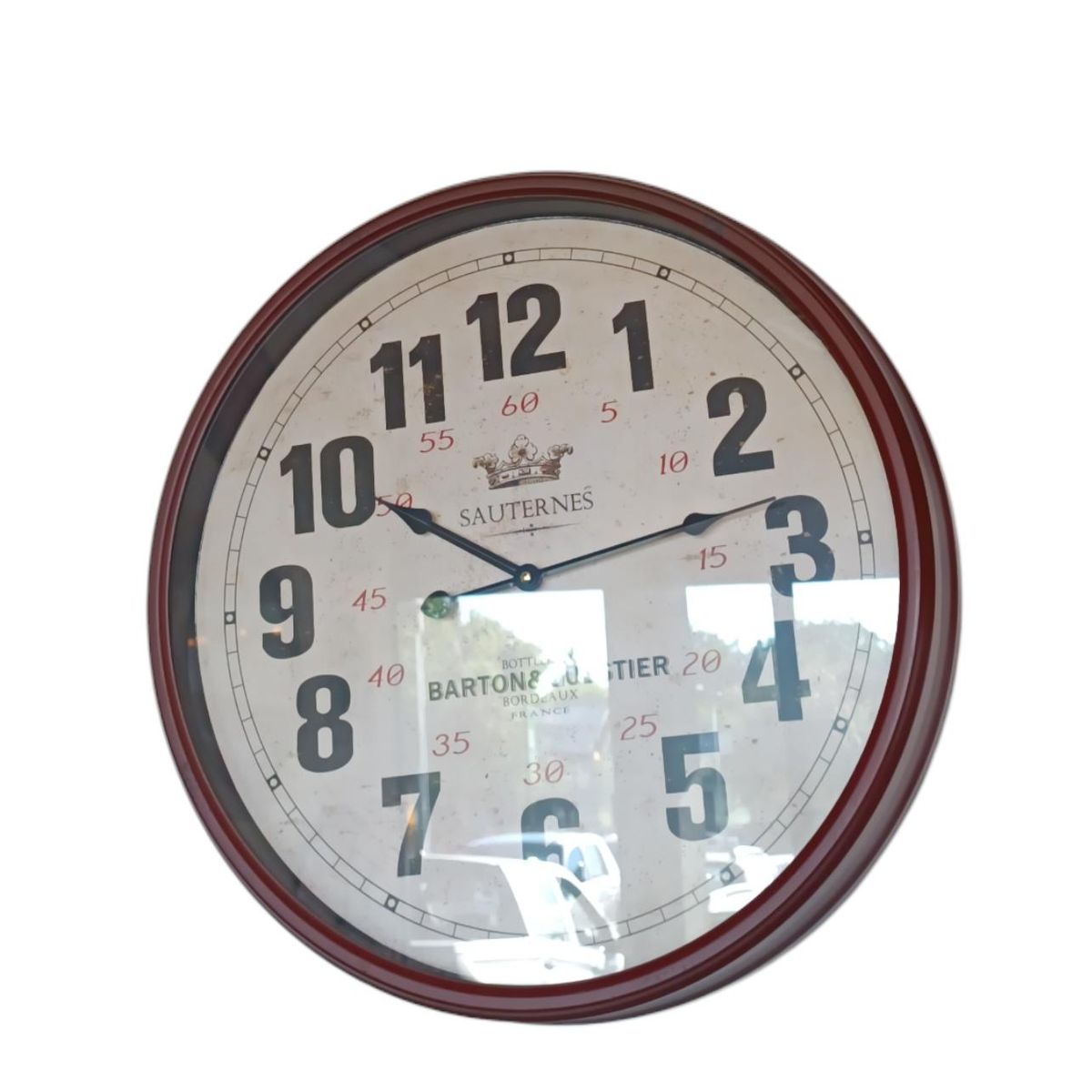 RELOJ DE PARED  VINTAGE BURDEO 50 CM METAL, marca GENERICO - Foto 2