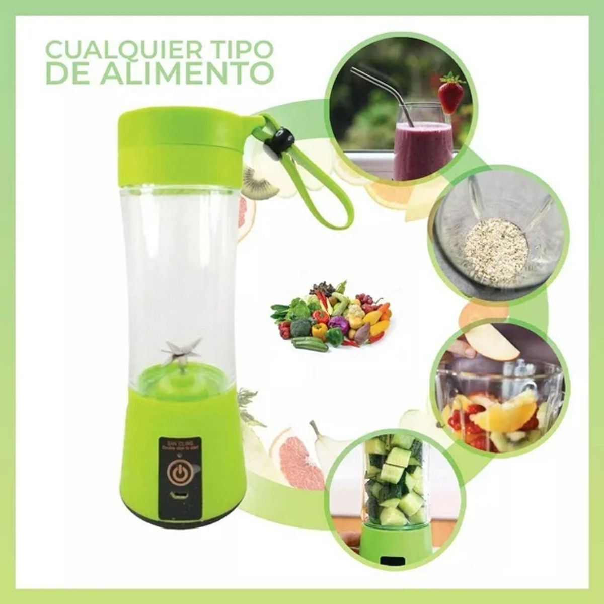 MOVI - Batidora Portátil Recargable USB Verde