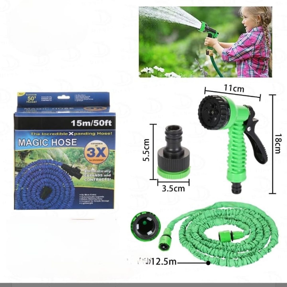 MOVI - Manguera Expandible 22,5 m con Rociador Multifunción